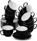 BTaT- Cappuccino Cups with Saucers 8 oz, Au Lait, Flat White, Dishwasher by BrewToATea