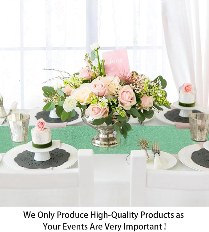 ShiDianYi Table Runners Green Bridal Shower Decorations 5Pcs Mint-Green - Image 2