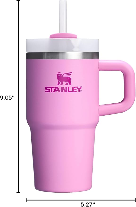STANLEY Quencher H2.0 Flow State Tumbler, 20 oz, Peony | Handle and Straw | - Image 11