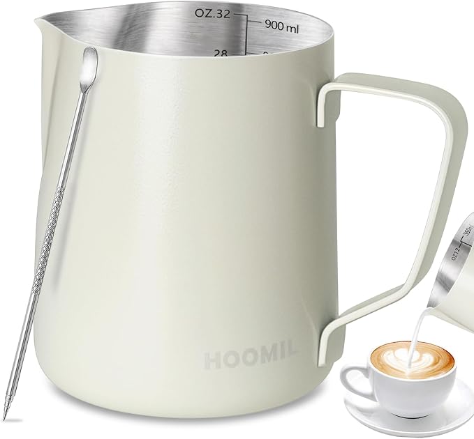 HOOMIL Milk Frothing Pitcher, 12oz/20oz/32oz 304 Stainless Steel | Steaming by HOOMIL