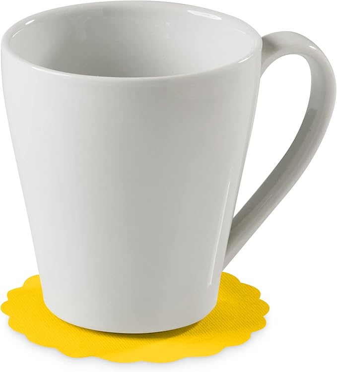 Disposable Yellow Paper Coasters for Drinks, 3.5 Inch Round Coasters for Bar, Cocktail, Beverage, Wine Or Event, 500 Pack Bulk
