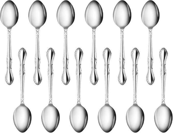 New Star Foodservice Rose Pattern 18/0 Stainless Steel Dinner/Dessert Spoon by NewStarFoodservice