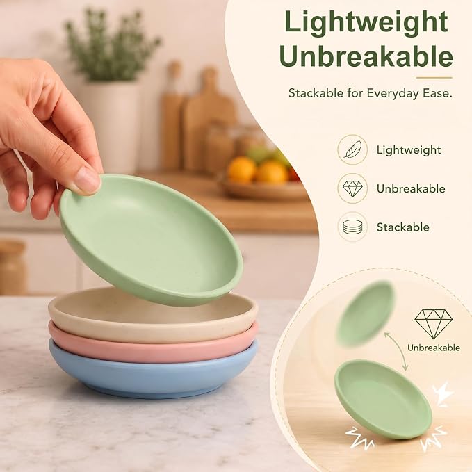PYRMONT Small Sauce Bowls 2 Oz Wheat Straw Small Bowl Set of 8 Unbreakable Dip - Image 5