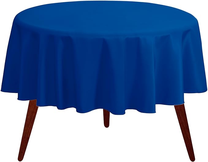 Gee Di Moda Round Tablecloth - 120 Inch Royal Blue Round Table Cloth for 60 to 96 Inch Round Tables - Heavy Duty Washable Fabric - for Buffet Table, Holiday Party, Dinner, Wedding & Baby Shower