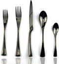 JASHII 18/10 Stainless Steel 20 Piece Mirror Polished Black Flatware Set by JASHII