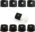 Saktopdeco Black Faux Leather Farmhouse Napkin Rings Set of 8 by SaktopDeco