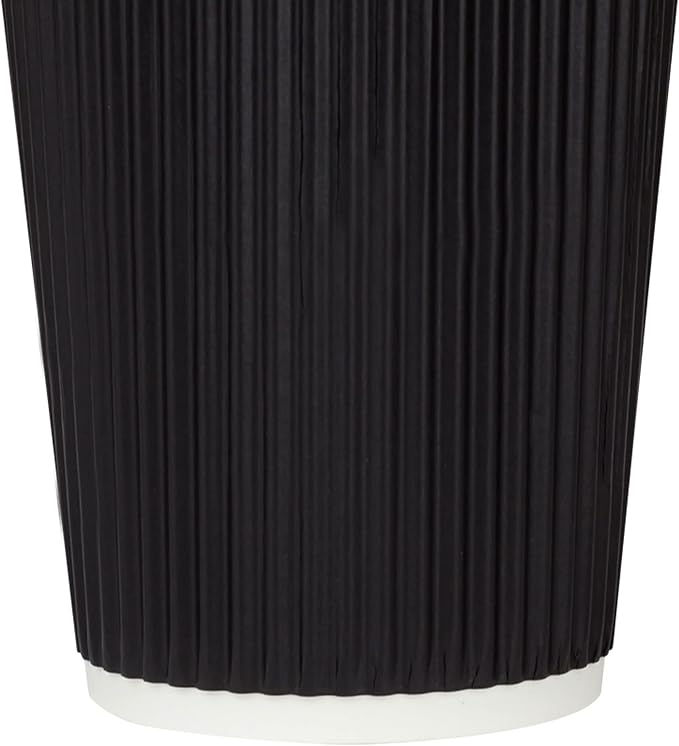Karat 16oz Ripple Insulated Coffee Hot Cups Black Double Poly Lined Paper Hot - Image 6