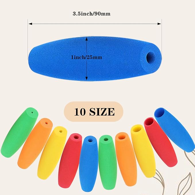 Foam Grip Tubing Kit, 10 Pcs Adaptive Utensils Grips Aid for Utensils, Crochet Hooks Grip Handle for Disabled, Arthritic, Elderly