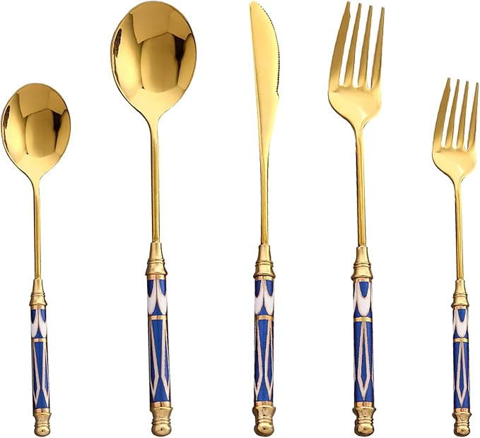 40-piece Silverware Set With Ceramic Handle, Premium Food Grade Stainless Steel Flatware Sets, Mirror Polished Cutlery Set, Dishwasher Safe (for 8 People)