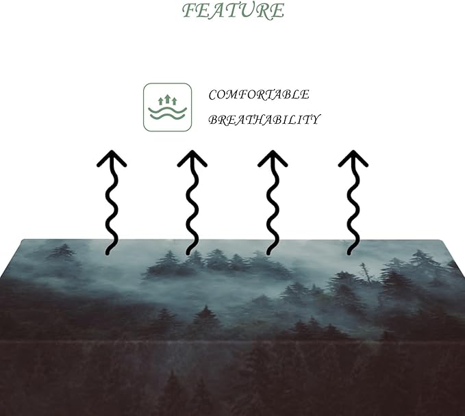 54x78 Inch Nature Rectangular Tablecloth Misty Forest Mountain Table Cloth Waterproof Durable Table Cover for Holiday Picnic Dinner BBQ Decor