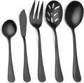 Matte Black Serving Set，SHARECOOK 5-Piece 18/0 Stainless Steel Large Hostess Set by Sharecook