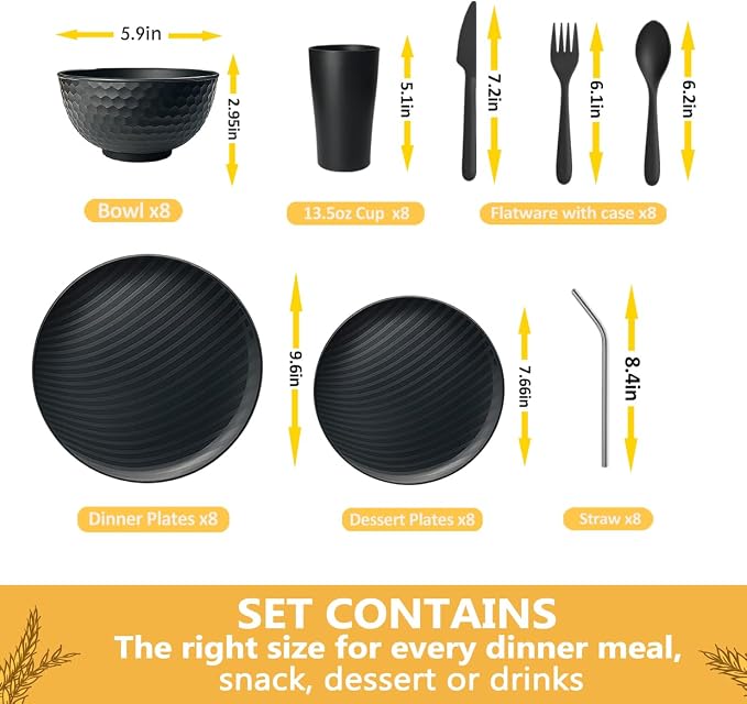 Teivio 32-Piece Plates and Bowls Sets - Image 2