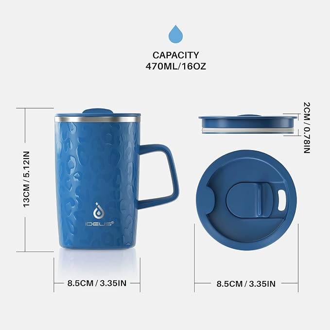 Ideus 16 oz Insulated Stainless Steel Coffee Mug - Image 6