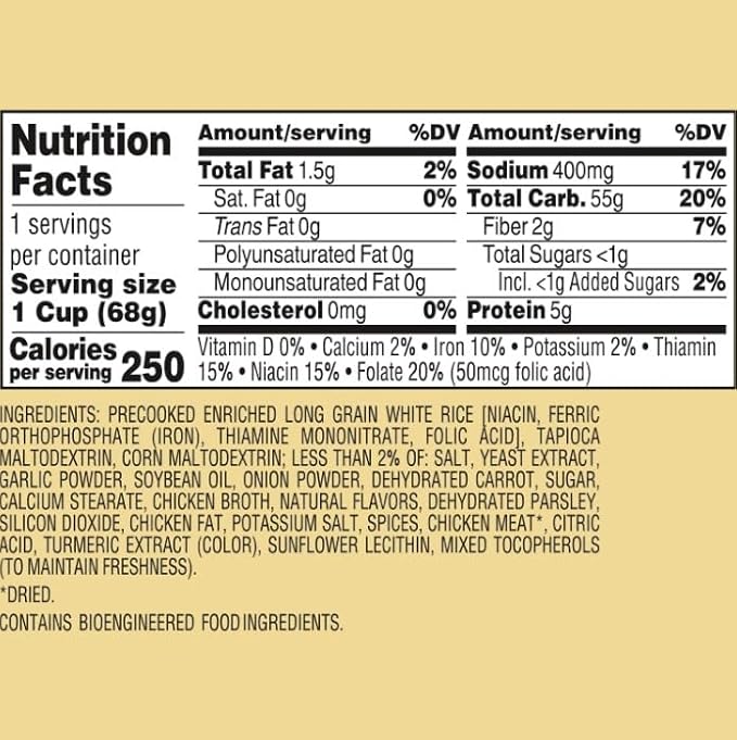 BEN'S ORIGINAL Roasted Chicken Flavored Rice Single Serve Cup, Snack or Side, Microwave in 3.5 Minutes, 2.4 oz (Pack of 8)