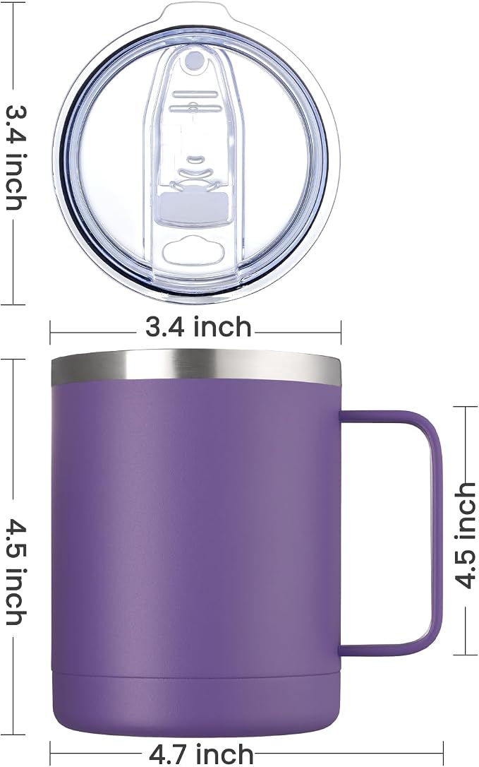 MEWAY 12oz Coffee Mug With Handle 8 Pack Bulk, Stainless Steel Insulated Travel - Image 4