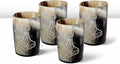 Handicrafts Home Viking Horn Shot Glasses Set of 4, Handmade Natural Ox Horn by HandicraftsHome