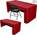 Nasitos 2 Pack Red Fitted Tablecloth Rectangular for 6 Foot Tables Trade Show-Open Back Tablecloth Washable and Wrinkle Resistant Fabric Table Cloth for Weddings, Parties, Buffet, Trade Fairs