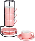 Espresso Cups Set of 4, 4oz Stackable Coffee Cups by MEICHU