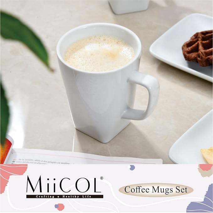 Miicol Porcelain Coffee Mugs Set of 6, Large Coffee Cups 14 oz, Ceramic Mugs - Image 2