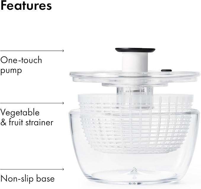 OXO Good Grips Small Salad & Herb Spinner, Vegetable Washer - Image 9