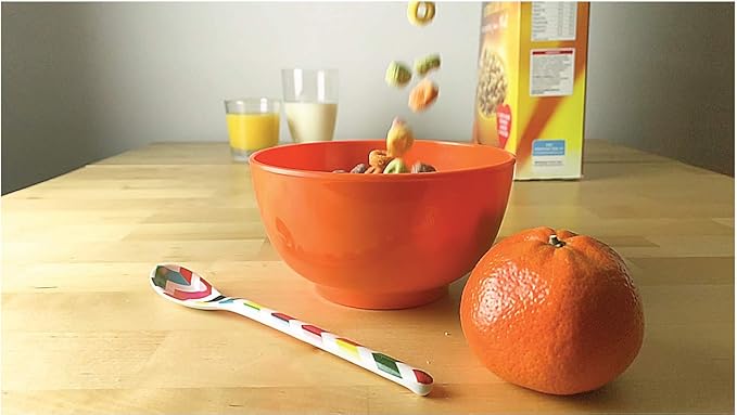 French Bull Melamine Cereal Bowls, Small Serving Bowl -Snack, Pasta, Salad, Rice, Oatmeal, Kids- Shatter Proof, Food Safe, BPA Free, Dishwasher Safe, 5.5”, 22oz, Multicolor, 6-Piece Set