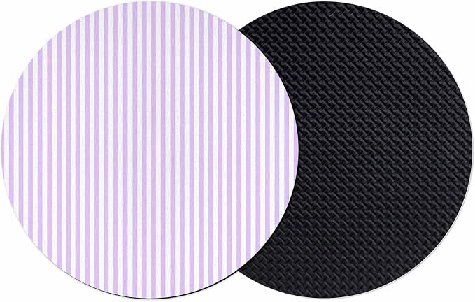 Purple White Stripe Coasters Set of 2, Modern Minimalist Geometric Striped Soft by PIEPLE