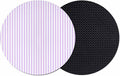Purple White Stripe Coasters Set of 2, Modern Minimalist Geometric Striped Soft by PIEPLE