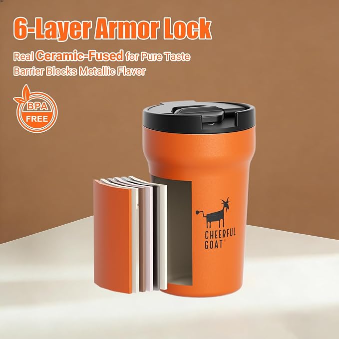 CHEERFUL GOAT Insulated Coffee Mug – Stainless Steel Travel Coffee Tumbler - Image 7