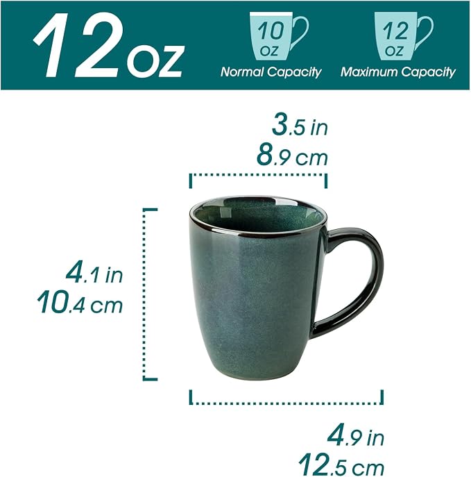 vancasso STARRY Ceramic Coffee Mug Set of 6, 12 Oz Tea Cups - Image 2