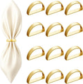 12 Pcs Stainless Steel Napkin Rings by Unknown