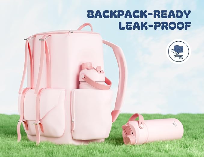Kids Water Bottle for School: 2-in-1 Straw Spout Lid - Image 4