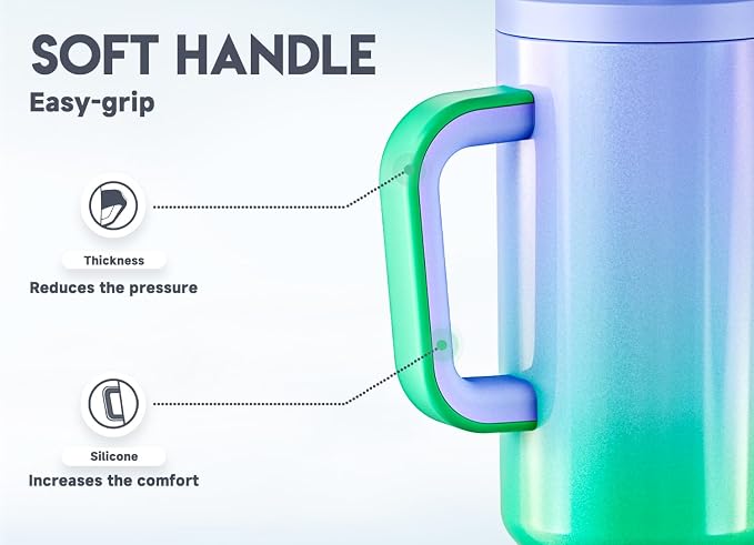 Meoky 50 oz Tumbler with Handle, Tumbler with Lid and Straw, Insulated - Image 4