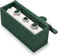 Oirlv Travel Rings Storage Box: Compact Multi-Ring Organizer Case, Premium Leather & Velvet Lined for Tangle-Free Protection, Portable Jewelry Case for Weekend Trips & On-the-Go(Green)