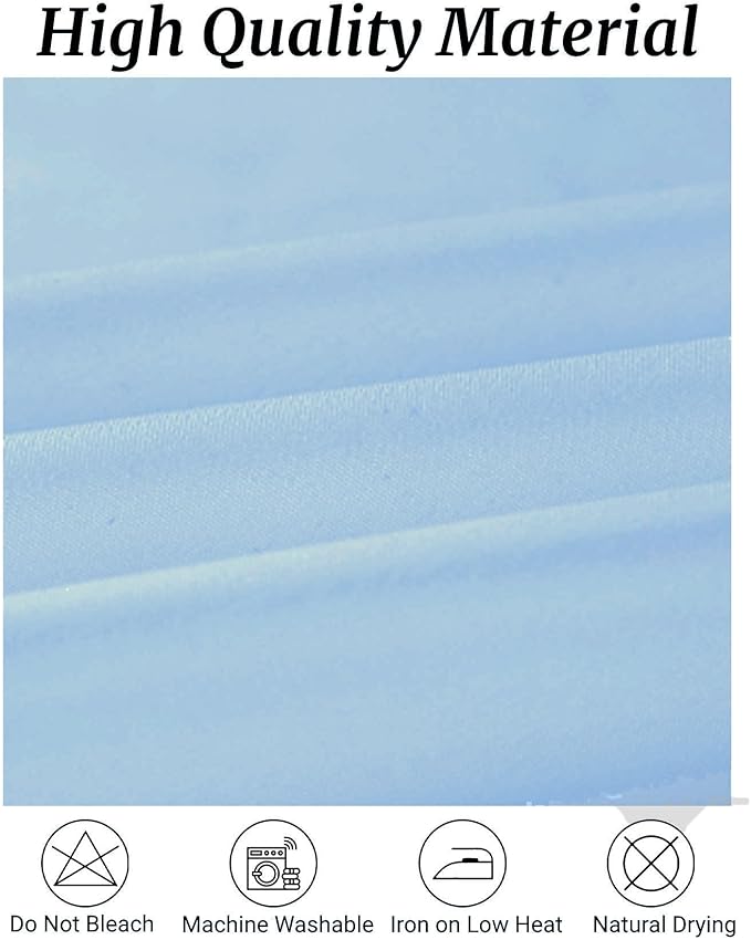 Fokitut 6 Pack Rectangle Tablecloth, 90x132 Inch, Stain Resistant and Wrinkle Polyester Table Cloth, Fabric Table Cover for Kitchen Dining, Wedding, Party, Holiday Dinner-Blue Mist