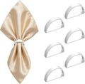 Napkin Rings Set of 6, Metallic Napkin Ring Holder Buckles | Napkin Ring Bulk by Unknown