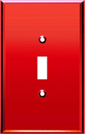 LIDER Toggle Switch Acrylic Wall Plate, Mirrored Light Switch Plate, Plexiglass Switch Cover, Mirror-like Reflective Finish, Modern Upgrade, Oversized 1-Gang 5.25" x 3.44", Red