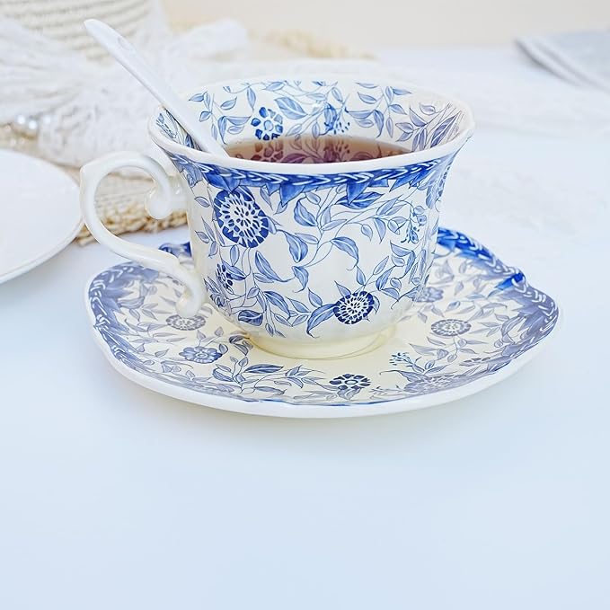 Bone China Tea Cup and Saucer Set - Image 2