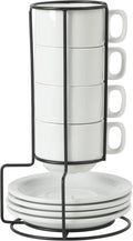 Gibson Home Gracious Dining 7-Ounce Cappuccino Cups Set of 4, Stackable Coffee by GibsonHomewares