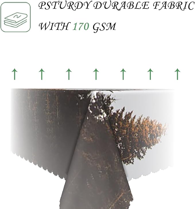 52x70 Inch Nature Rectangular Tablecloth Bird Autumn Forest Table Cloth Waterproof Durable Table Cover for Holiday Picnic Outdoor BBQ Decor