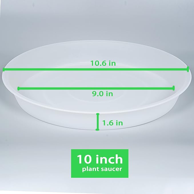 2 Pack of 10 inch Plant Saucer Gray, Heavy Duty Plastic Plant Saucer 10 inch - Image 2