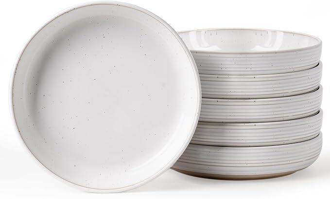 famiware Milkyway 33 oz Pasta Bowls Set of 6, Scratch-Resistant Stoneware Salad by Famiware
