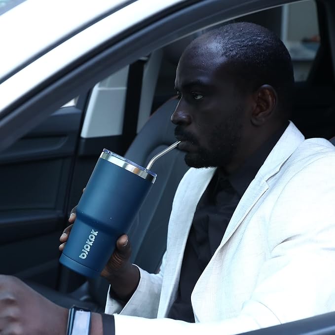BJPKPK 30 oz Tumbler with Lid and Straw, Insulated Stainless Steel Cup | Double - Image 6