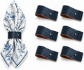 Navy Blue Napkin Rings Set of 6 – Elegant Leather Napkin Ring Holders, by Unknown