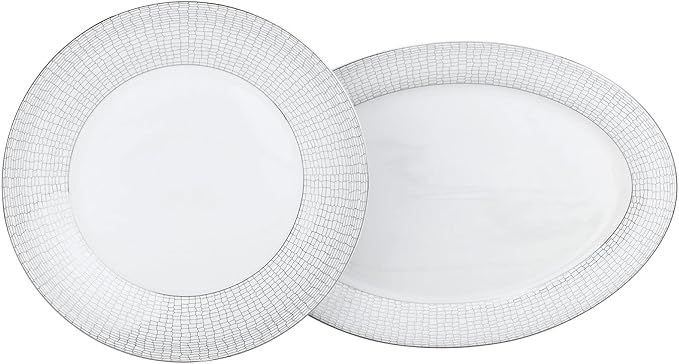 Euro Porcelain 57-pc Banquet Dinnerware Set, Luxury China Tableware, Service for 8 (1330P), 6664-20