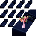 10 Pack Satin Table Runner Navy Blue 12x108 in Long Satin Silk Table Runner | by HTONTB