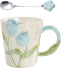 Floral Ceramic Coffee Mug 11.8 Oz Espresso Cup, Cute Flower Tea Cup by Unknown