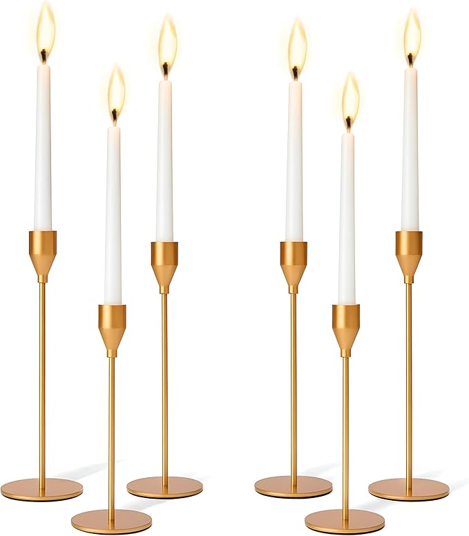 Navy Table Set for 6 with Tablecloth, White Square Dinner Plates, Bowls & Gold Candle Holders – Modern Navy & White Tablescape for Shabbat, Holidays, Dinner Parties & Events