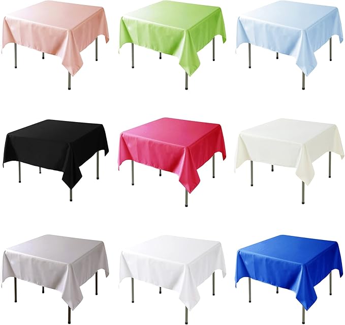 Fokitut 2 Pack Waterproof Square Tablecloth, 90x90 Inch, Stain Resistant and Wrinkle Polyester Table Cloth, Fabric Table Cover for Kitchen Dining, Wedding, Party, Holiday Dinner-Royal Blue