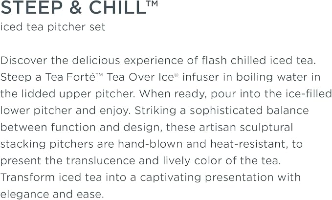 Tea Forte Tea Over Ice Steeping Pitcher Set, 2 Piece | Steeping Lidded Pitchers - Image 4