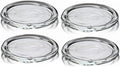 4 Pack Glass Candle Holder 3" Clear Beautiful Transparent Round Candle Plate… by Cumuiu